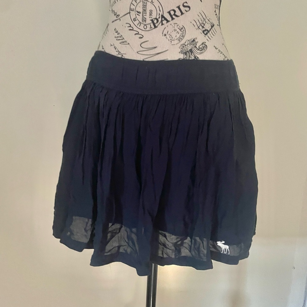 Abercrombie & Fitch Dark Blue Mini Skirt With Moose Womens Size S-M Stretchy